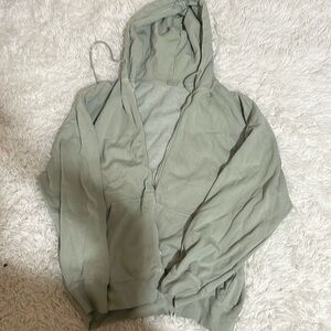 Brandy Melville Green Zip Up Sweater